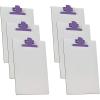Acrimet White Clipboard Letter Size A4 (13” x 9 1/16”) Premium Metal Clip (Hardboard) (Purple Clip) (6 Pack)
