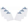 Acrimet White Clipboard Memo Size A5 (9 1/16” x 6 5/16”) Premium Metal Clip (Hardboard) (Blue Color Clip) (6 Pack)