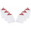 Acrimet White Clipboard Memo Size A5 (9 1/16” x 6 5/16”) Premium Metal Clip (Hardboard) (Red Color Clip) (6 Pack)
