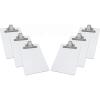 Acrimet White Clipboard Memo Size A5 (9 1/16” x 6 5/16”) Premium Metal Clip (Hardboard) (Silver Color Clip) (6 Pack)