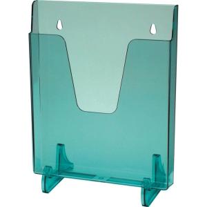 Acrimet Pocket File Holder Vertical Design Brochure Display (for Wall Mount or Countertop Use) (Removable Supports Included) (Letter Size) (Clear Green Color)