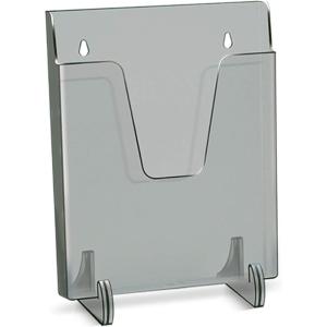 Acrimet Pocket File Holder Vertical Design Brochure Display (for Wall Mount or Countertop Use) (Removable Supports Included) (Letter Size) (Smoke Color)