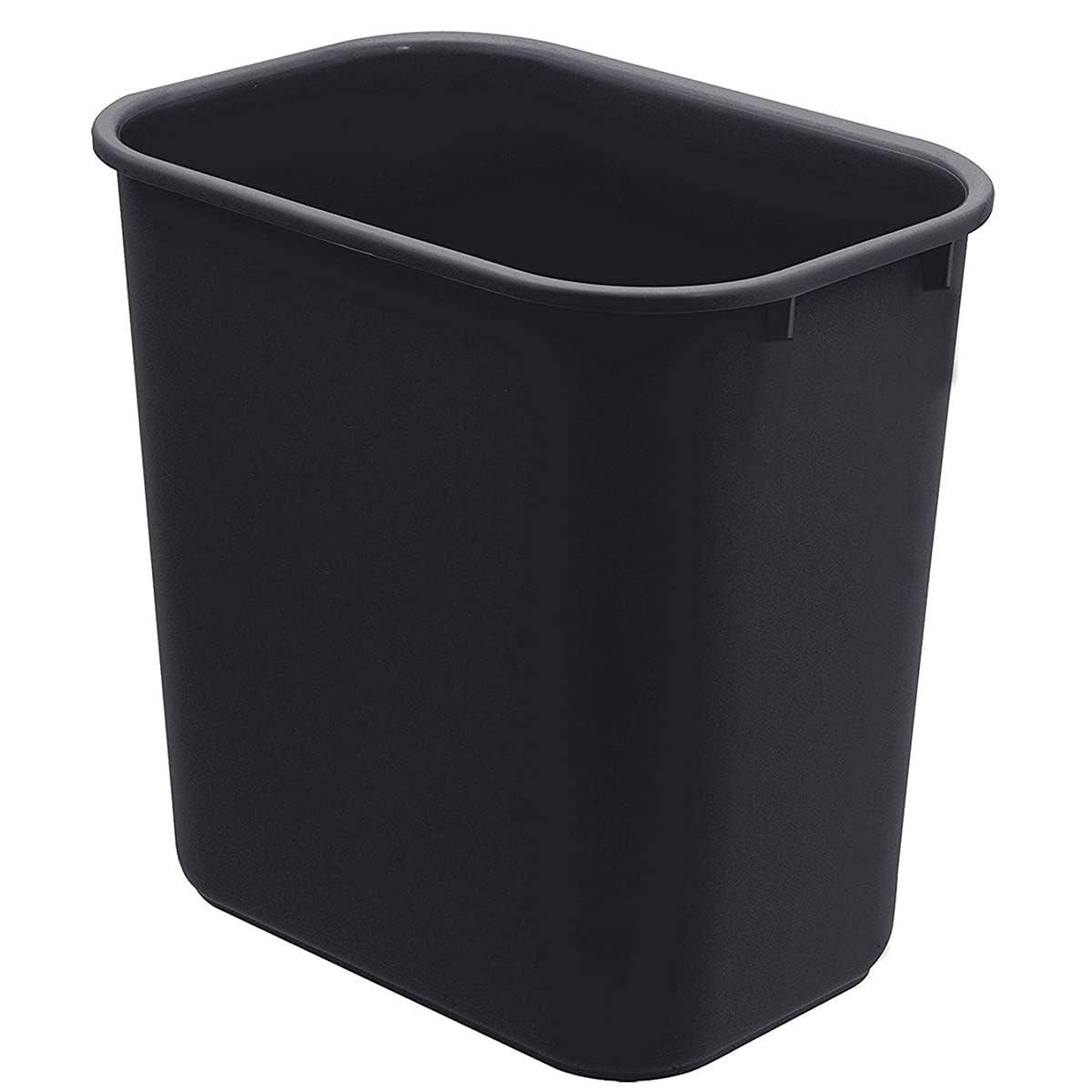 imageAcrimet Set of 2 Wastebasket Trash Can Garbage Bin Desk Side Bin 675 Gallons 27 Quarts 255 Liters Plastic Black