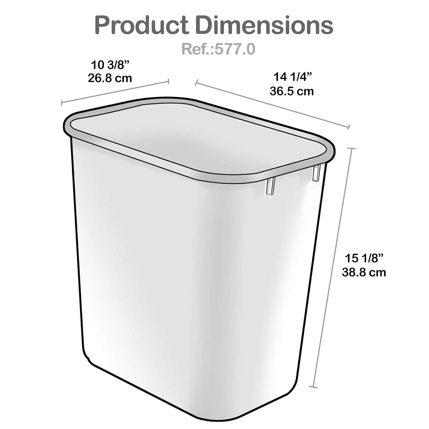 imageAcrimet Set of 2 Wastebasket Trash Can Garbage Bin Desk Side Bin 675 Gallons 27 Quarts 255 Liters Plastic Black