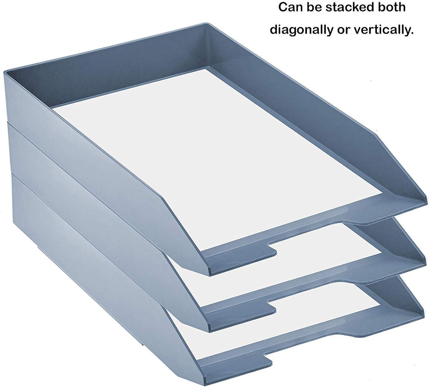 imageAcrimet Stackable Letter Tray Front Load Letter Size Plastic Solid Blue Color 1 Unit14 x 98 x 17