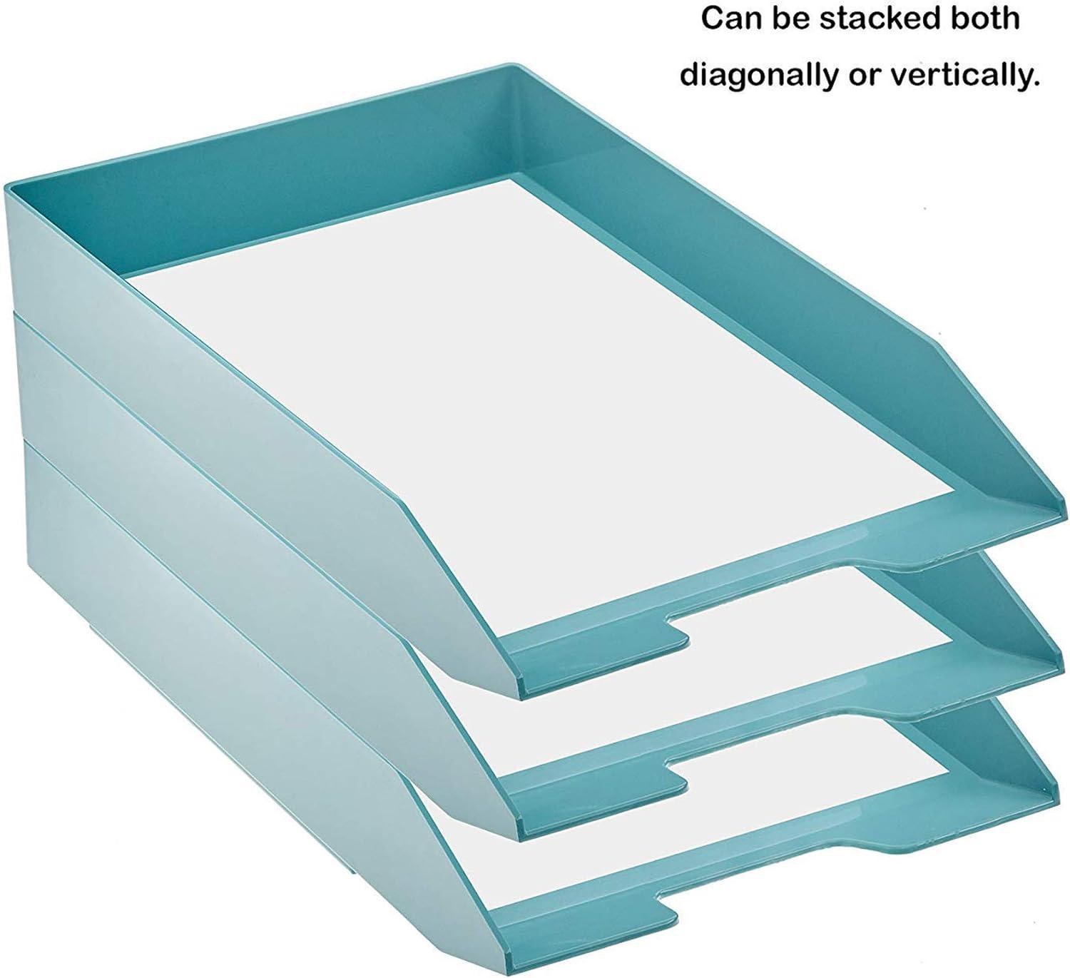 imageAcrimet Stackable Letter Tray Front Load Letter Size Plastic Solid Green Color 1 Unit