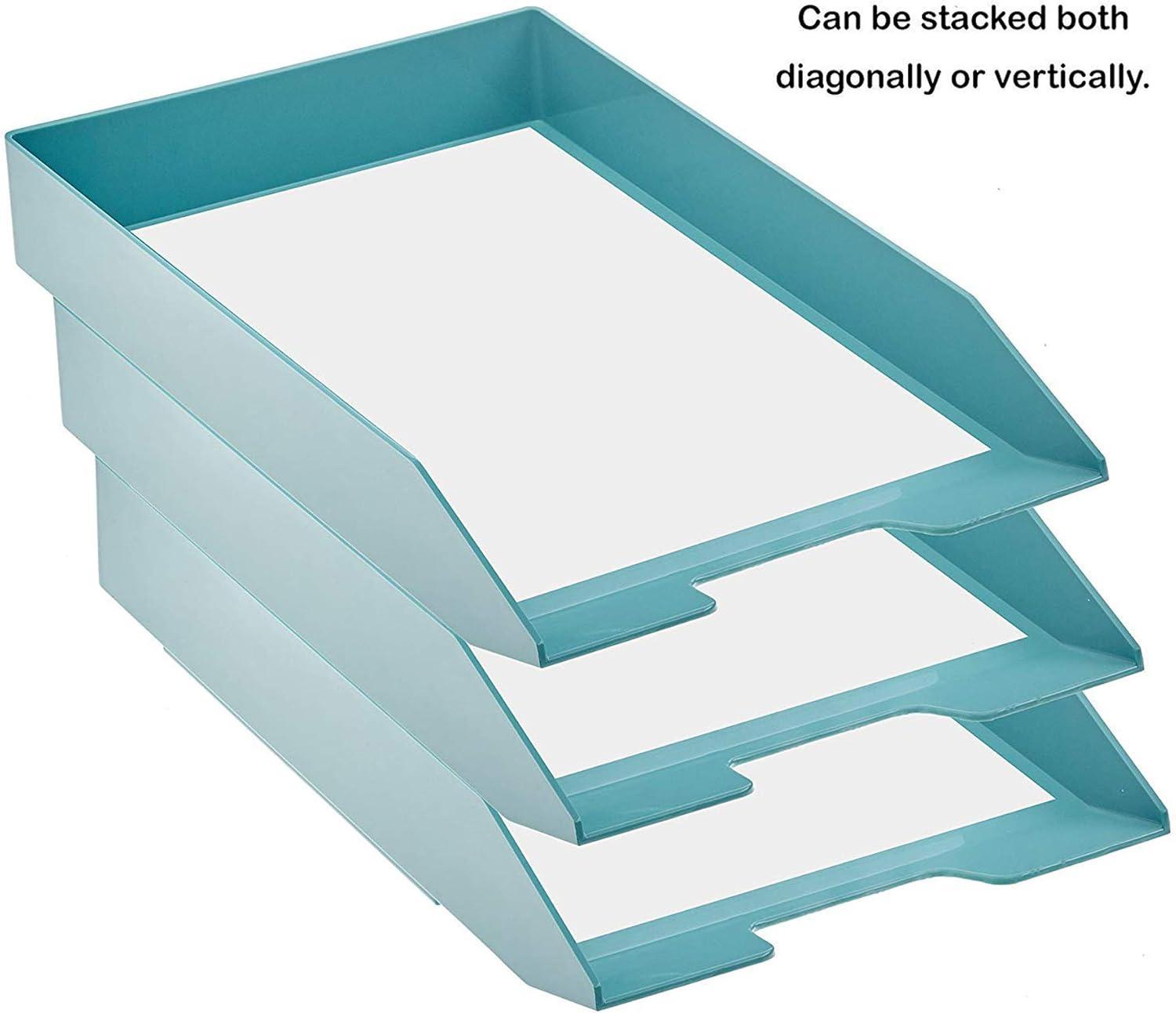 imageAcrimet Stackable Letter Tray Front Load Letter Size Plastic Solid Green Color 1 Unit