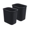 Acrimet Set of 2 Wastebasket, Trash Can, Garbage Bin, Desk Side Bin, 6.75 Gallons / 27 Quarts, 25.5 Liters (Plastic) (Black)