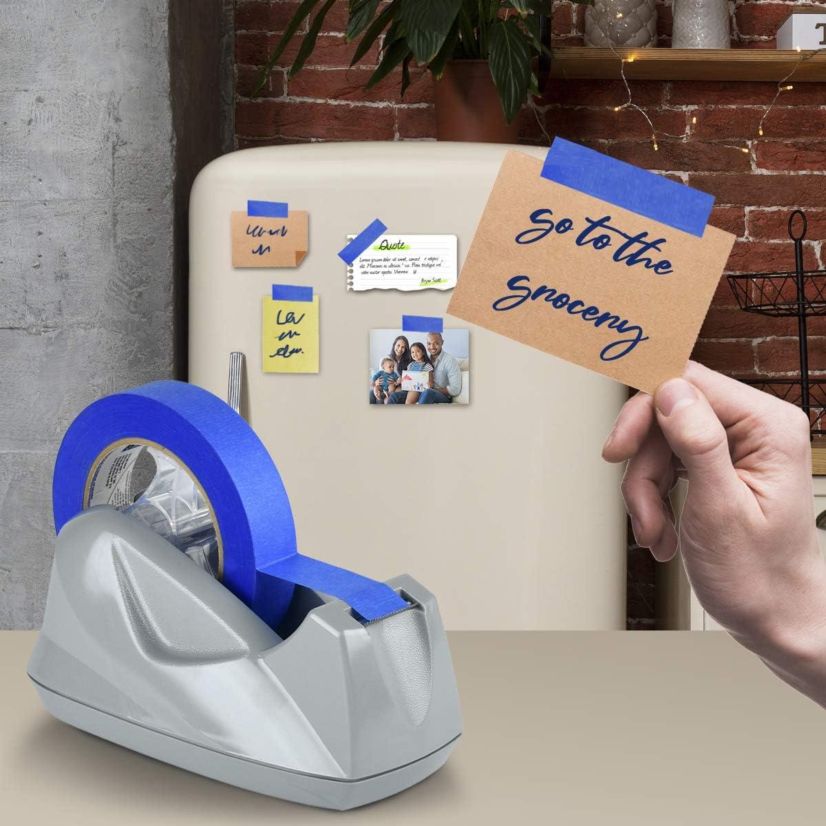 imageAcrimet Premium Desktop Tape Dispenser Jumbo Plastic NonSkid Base Heavy Duty Platinum Silver Color Pack of 2Grande Pack of 2