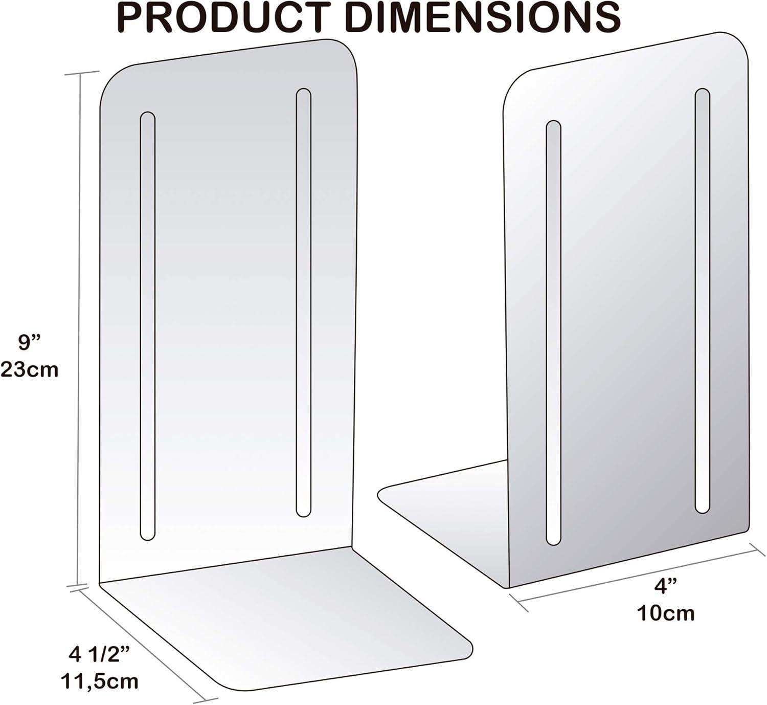 imageAcrimet Metal Bookends Jumbo Size 9quot H x 4quot W x 412quot D NonSkid Book Stand for Shelves Heavy Duty Book Stopper Yellow 1 Pair Pack of 29 H x 4 W x 45 D Pack of 2