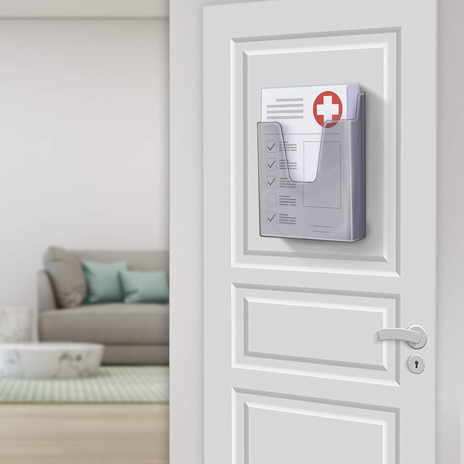 imageAcrimet Pocket File Holder Vertical Design Brochure Display for Wall Mount or Countertop Use Removable Supports Included Letter Size Smoke Color Pack of 2Letter Pack of 2