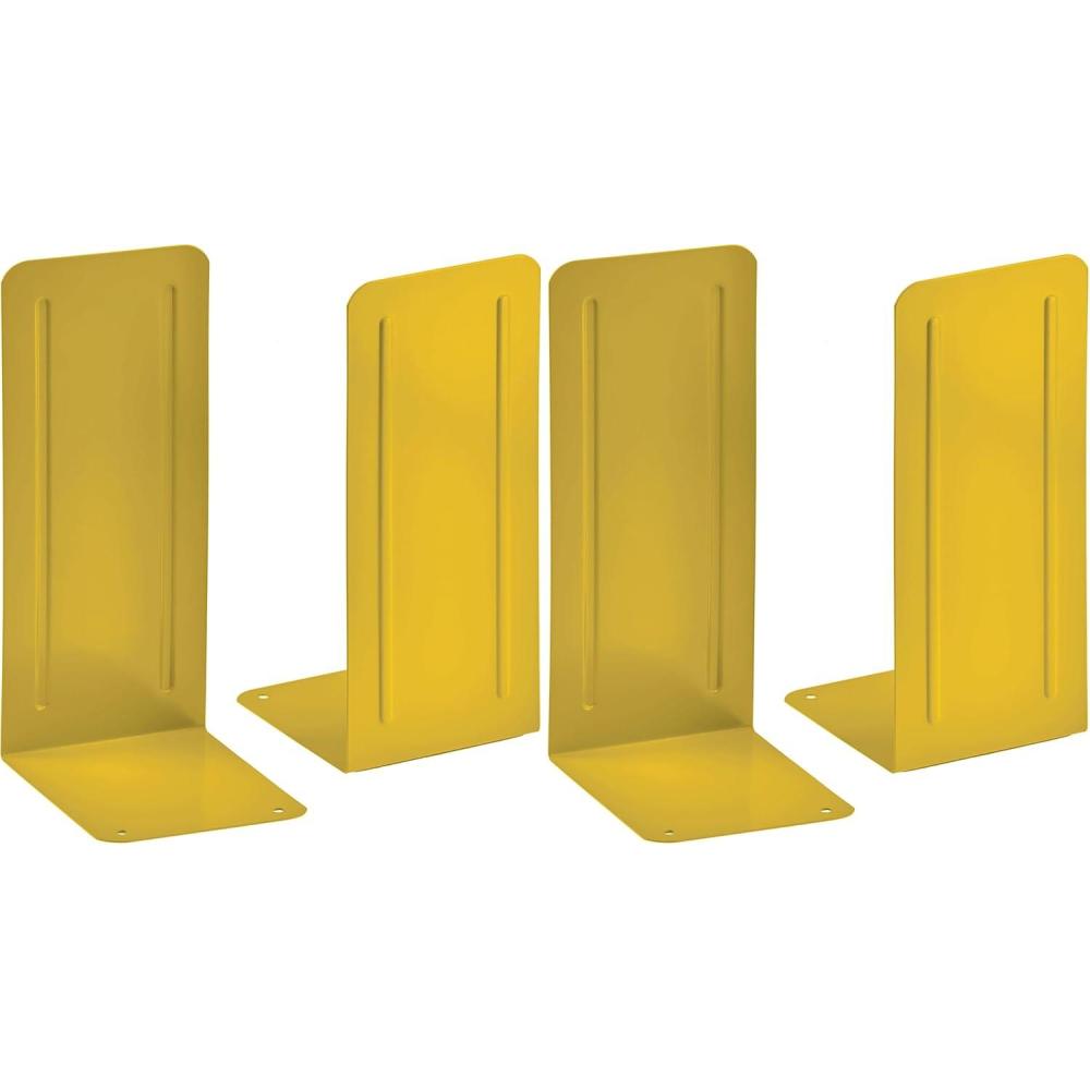 imageAcrimet Metal Bookends Jumbo Size 9quot H x 4quot W x 412quot D NonSkid Book Stand for Shelves Heavy Duty Book Stopper Yellow 1 Pair Pack of 29 H x 4 W x 45 D Pack of 2