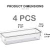 Acrimet Drawer Organizer Modular, Box Tray Storage Bins for Office, Home, Makeup, Kitchen, Junk Drawer ( 4 Pieces) (Clear Crystal Plastic) (Pack of 2)