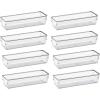 Acrimet Drawer Organizer Modular, Box Tray Storage Bins for Office, Home, Makeup, Kitchen, Junk Drawer ( 4 Pieces) (Clear Crystal Plastic) (Pack of 2)
