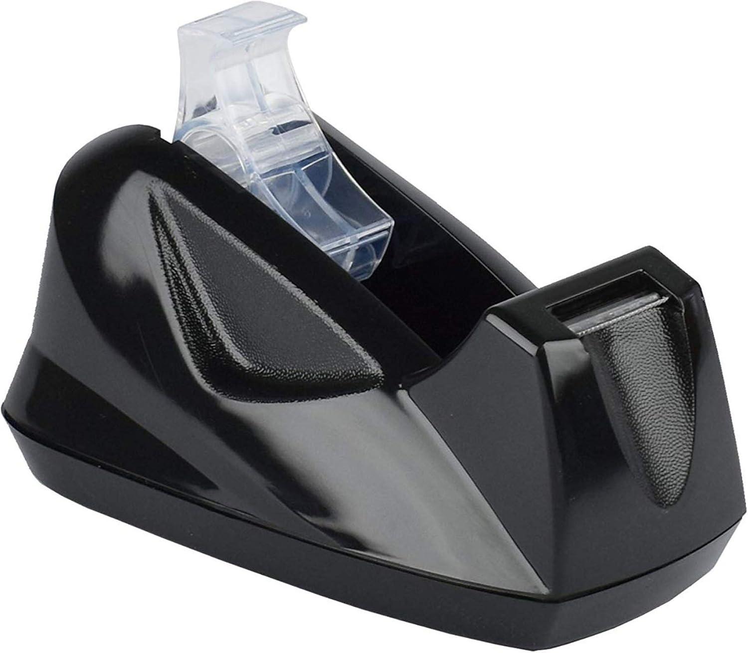 imageAcrimet Premium Desktop Tape Dispenser Jumbo Plastic NonSkid Base Heavy Duty Black Color Pack of 2