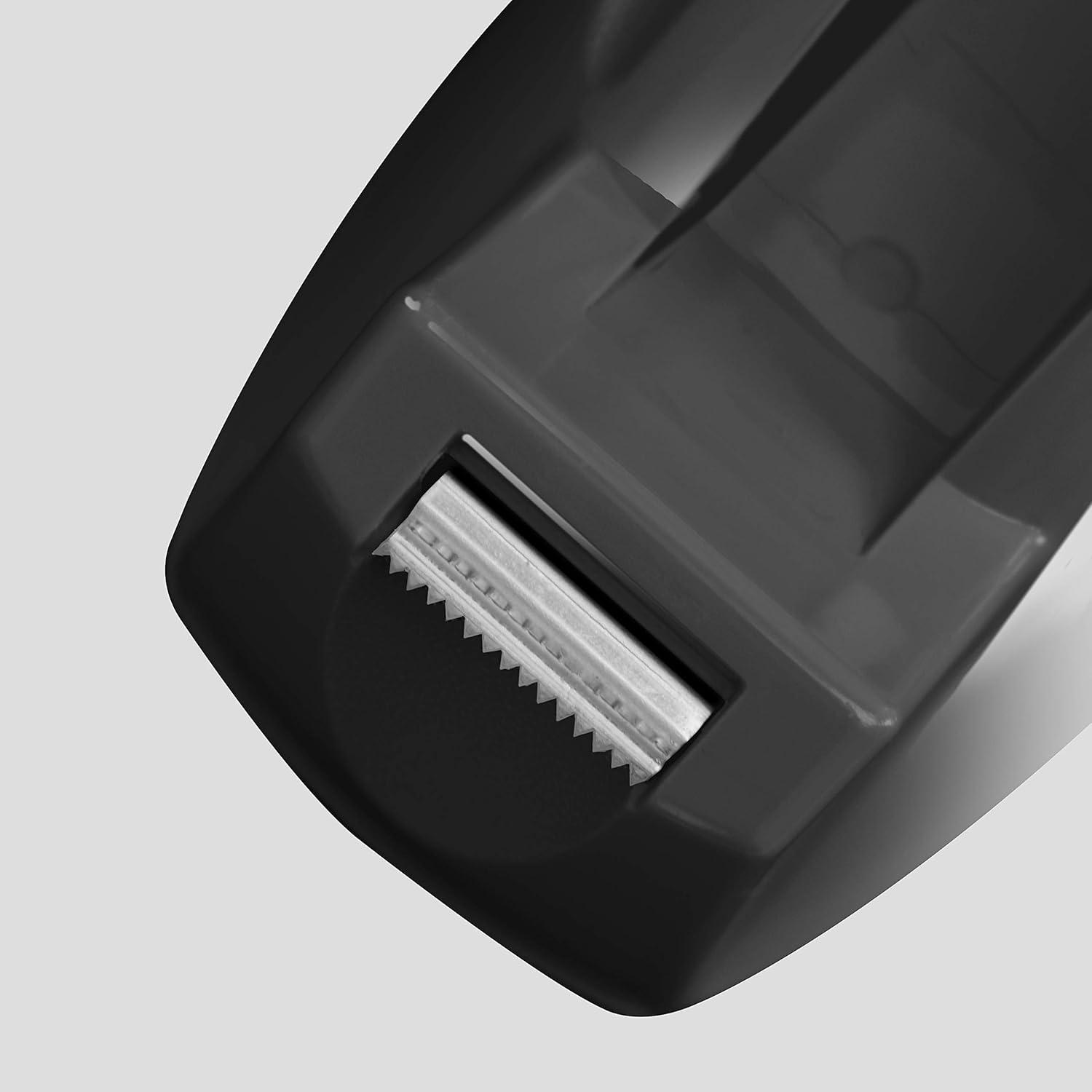 imageAcrimet Premium Desktop Tape Dispenser Jumbo Plastic NonSkid Base Heavy Duty Black Color Pack of 2