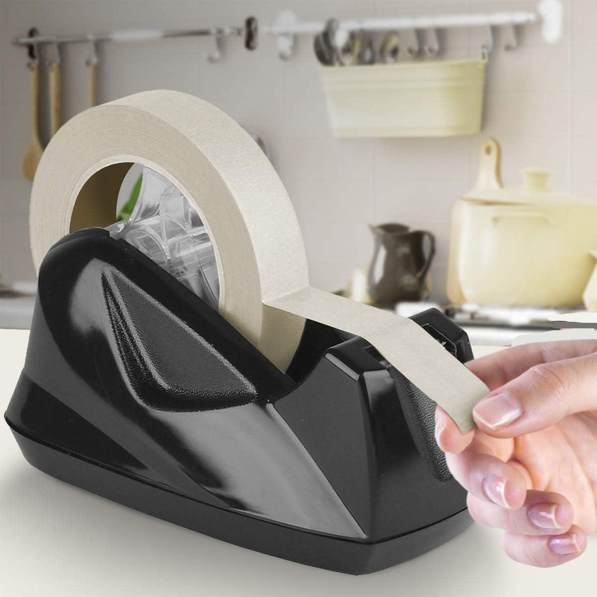 imageAcrimet Premium Desktop Tape Dispenser Jumbo Plastic NonSkid Base Heavy Duty Black Color Pack of 2