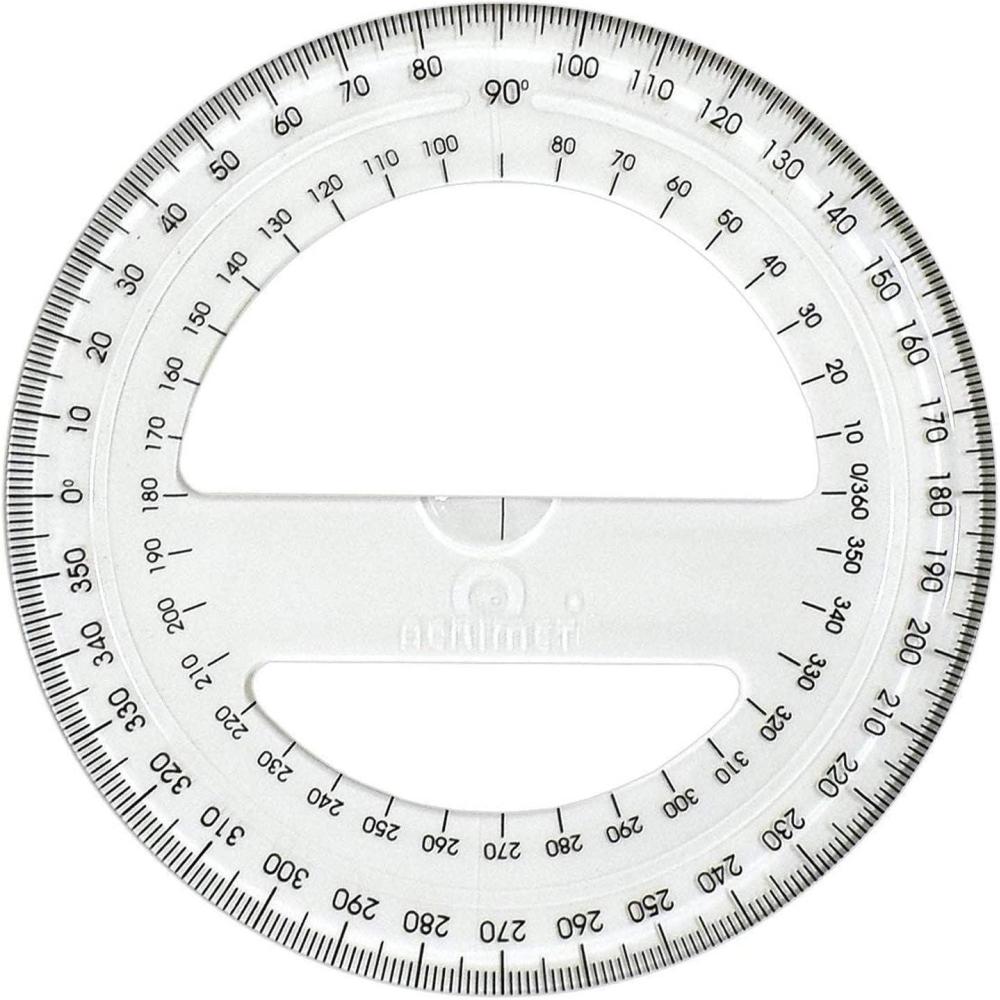imageAcrimet 360 Degree Protractor Premium 12cm Diameter Clear Crystal Color 6 Pack