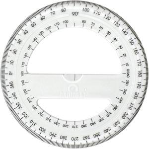 Acrimet 360º Degree Protractor Premium (12cm Diameter) (Clear Crystal Color) (6 Pack)