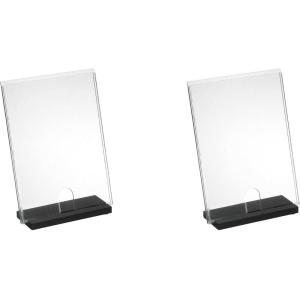 Acrimet Tabletop Sign Holder Display 9 1/8″ x 12 1/2″ (with Base) (A4 – Letter Size) (2 Pack) (Clear Crystal Color)