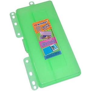 Acrimet Pencil Pouch for Binder, Plastic Pencil Case, Storage Supplies and Small Things (Green Color)
