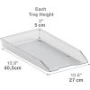 Acrimet Legal Size Paper Tray, Made in USA, Plastic Desk File Organizer, Front-Load Document Tray for Office, Home and School, Clear Crystal