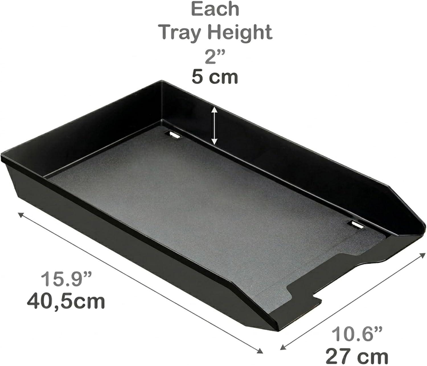 image:imageAcrimet Legal Size Paper Tray Made in USA Plastic Desk File Organizer FrontLoad Document Tray for Office Home and School Black