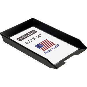 Acrimet Legal Size Paper Tray, Made in USA, Plastic Desk File Organizer, Front-Load Document Tray for Office, Home and School, Black